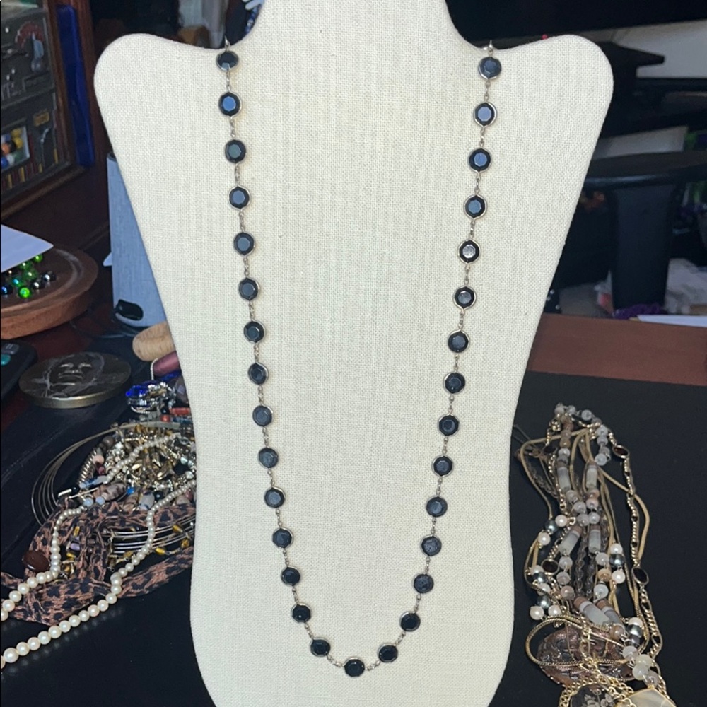 Elegant Black Beaded Necklace